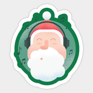 Santa Chillin' to Some Tunes Sticker